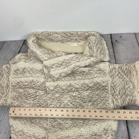 Sleeping On Snow Sweater Womens Beige Cardigan Open Asymmetrical Flowy XS - Picture 11 of 14
